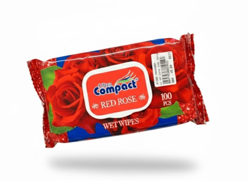 Ultra Compact Red Rose Wet Wipes 100 pcs