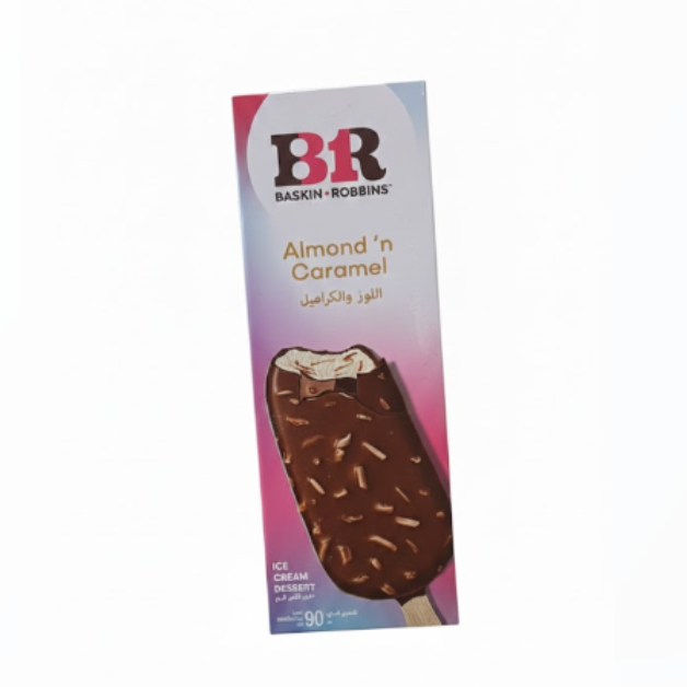Baskin Robbins Almond ’n Caramel Ice Cream Bar 90ml – Baskin Robbins لوز ’n كراميل آيس كريم قطعة 90 مل