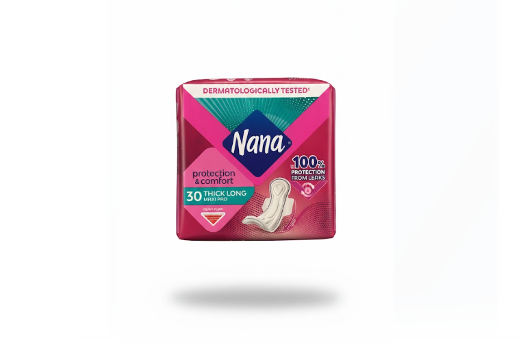 Nana Protection & Comfort 30 Thick Long Maxi Pads – نانا حماية وراحة 30 فوطة ماكسي سميكة طويلة