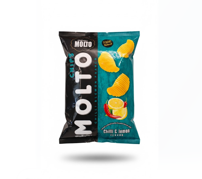 Molto Chips Chilli & Lemon Flavour 70 g – Molto شيبس Chilli & ليمون Flavour 70 غرام