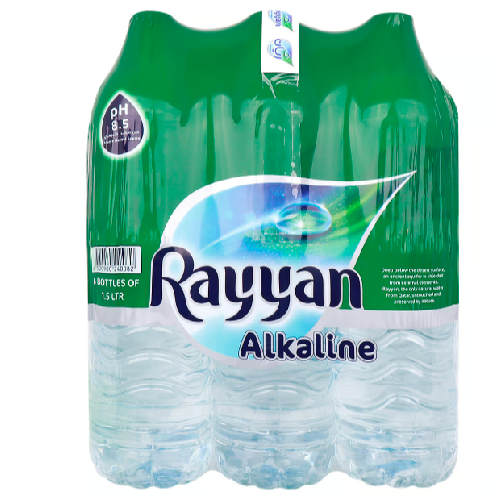 Rayyan Alkaline Mineral Water 1.5L x 6 مياه ريان القلوية المعدنية 1.5 لتر × 6