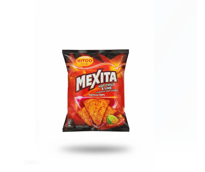 Mexita Hot Chilli & Lime Tortilla Chips 40g – Mexita حار Chilli & Lime Tortilla شيبس 40 غرام