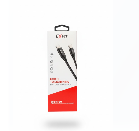 Exact USB-C to Lightning Fast Charger Cable PD 27W High Power