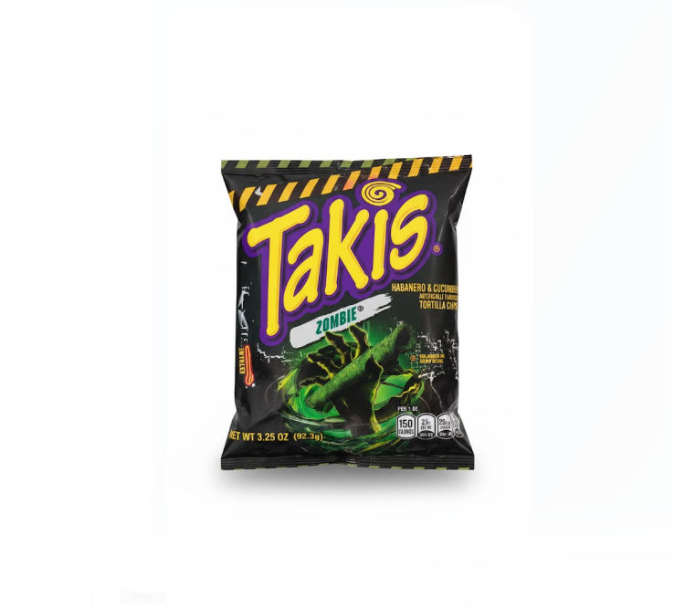 Takis Zombie Habanero & Cucumber Tortilla Chips, Artificially Flavoured 92.3 g – Takis Zombie Habanero & Cucumber Tortilla Chips, Artificially Flavoured 92.3 غرام