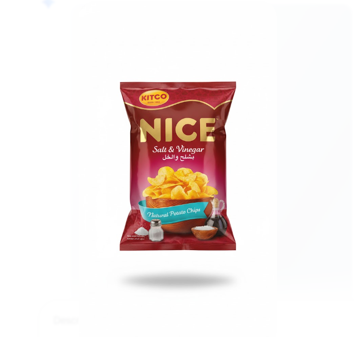 Nice Salt & Vinegar Natural Potato Chips 167 g – Nice ملح & Vinegar طبيعي Potato شيبس 167 غرام