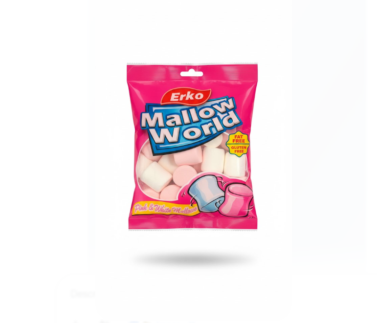 Erko Mallow World Pink & White Mallow 150g – Erko Mallow World Pink & أبيض Mallow 150 غرام