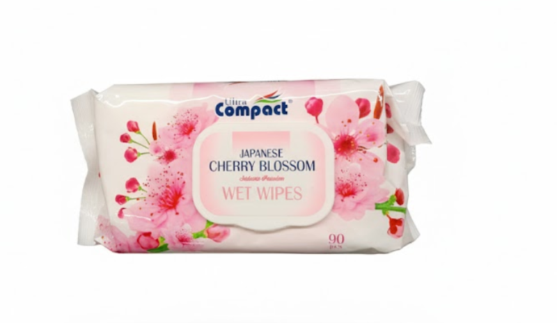 Ultra Compact Japanese Cherry Blossom Wet Wipes 90 pcs