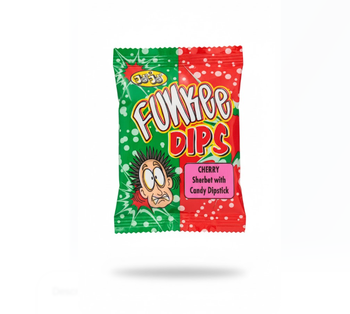 Funkee Dips Cherry Sherbet with Candy Dipstick 12g – Funkee Dips كرز Sherbet with Candy Dipstick 12 غرام