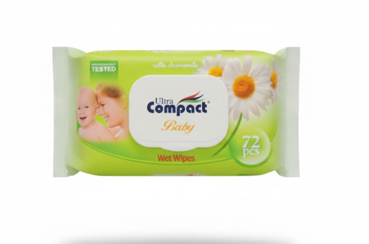 Ultra Compact Baby Wet Wipes 72 pcs