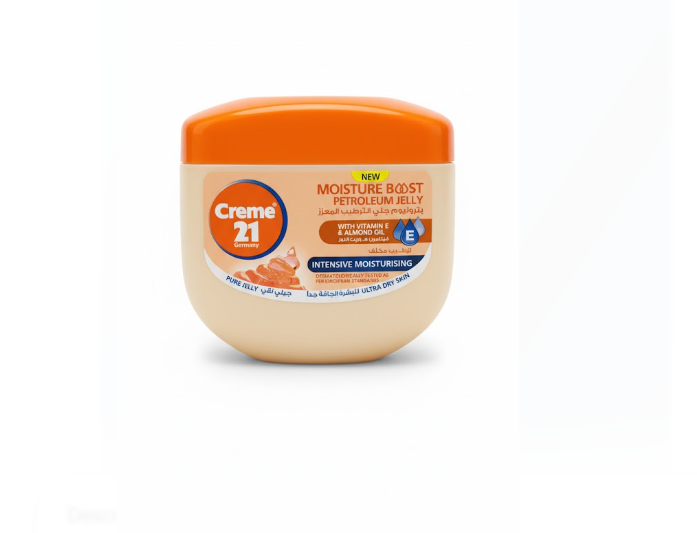 Creme 21 Germany Moisture Boost Petroleum Jelly with Vitamin E & Almond Oil Intensive Moisturizing 300 ml – Creme 21 Germany Moisture Boost Petroleum Jelly with فيتامين E & لوز زيت Intensive Moisturizing 300 مل