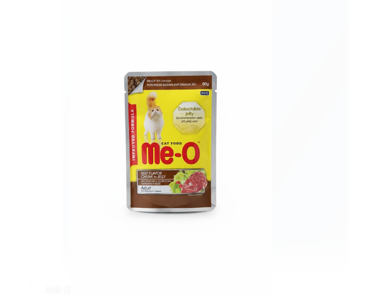 Me-O Cat Food Beef Flavour Chunk in Jelly – 80 g