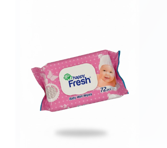 Happy Fresh Baby Wet Wipes Pink 72 pcs