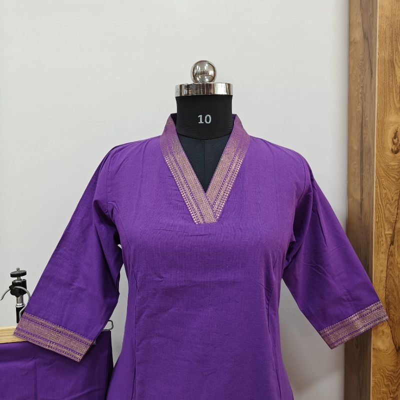 Regal Purple Kurta & Bottom Set.