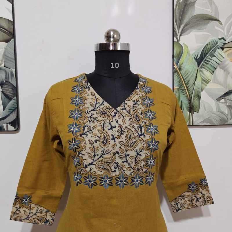 Anvita Mustard Yellow Printed Kurti