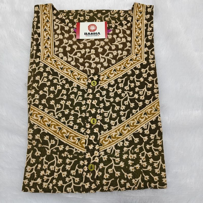 Cotton Printed – Olive Green