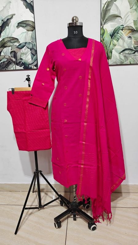 Pink 3-Piece Ethnic Suit Set