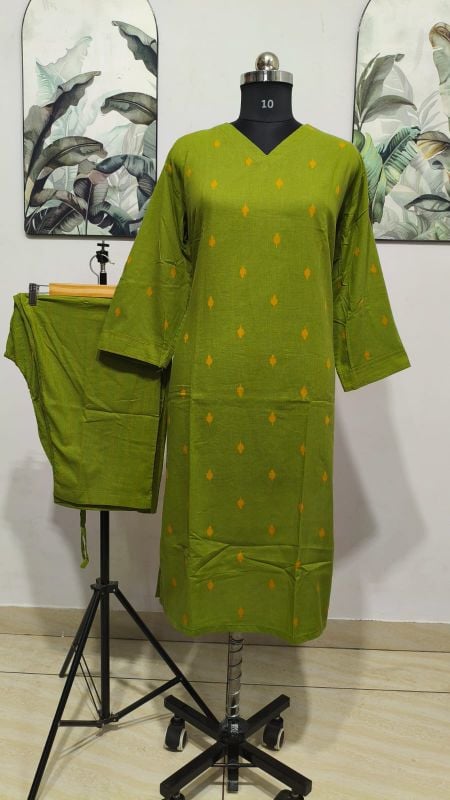 Green 2-Piece Kurta & Trousers Set( pluse size collections)