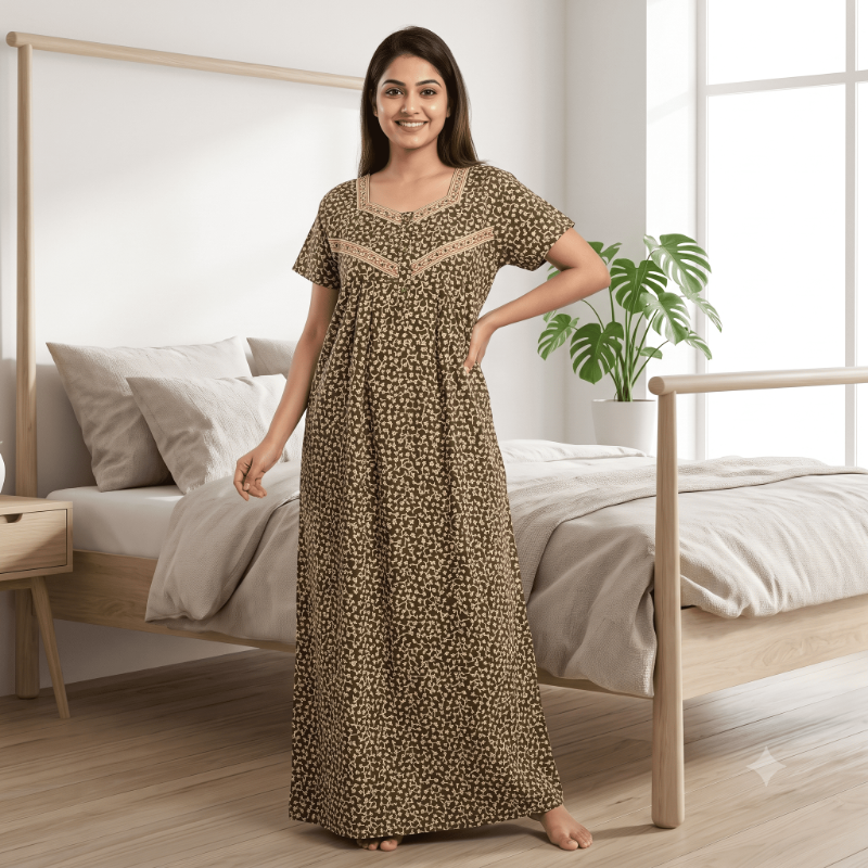 Cotton Printed – Olive Green