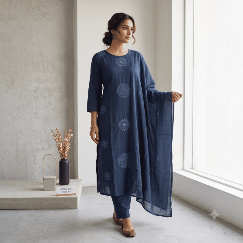 mul cotton blue 3pc set