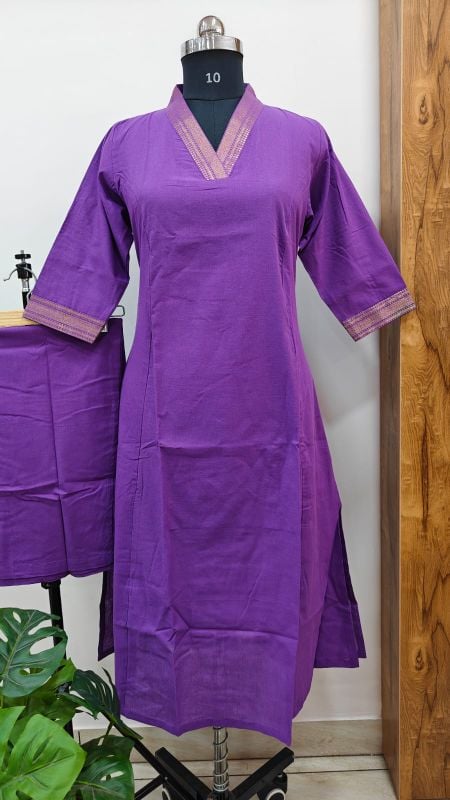 Regal Purple Kurta & Bottom Set.