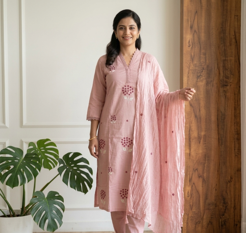 Soft pastel pink  3-Piece Suit Set