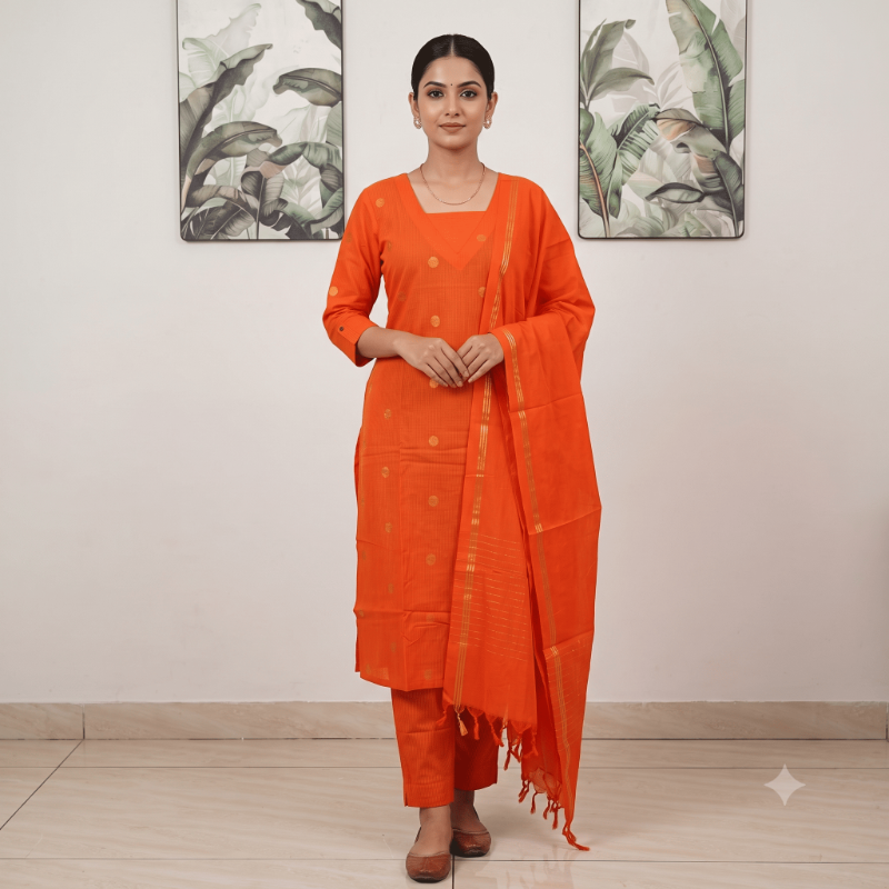 Orange 3-piece suit set,