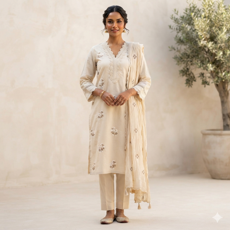 light cream 3-Piece Suit Set