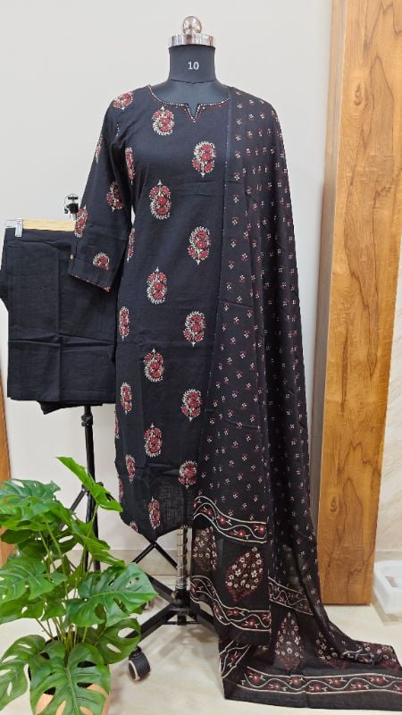Black Cotton 3-Piece Set