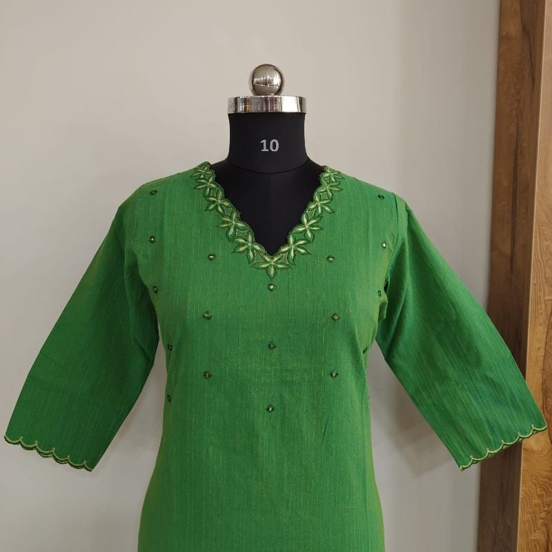 Anvita brand Green Embroidered Kurti