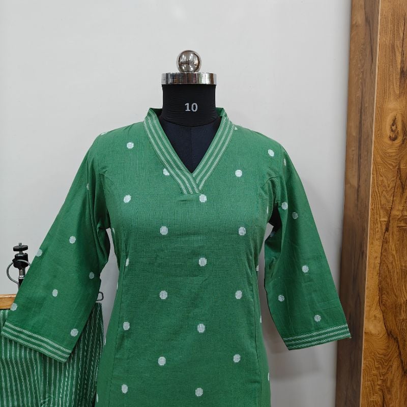 Sea green Cotton 2-Piece Kurta Set