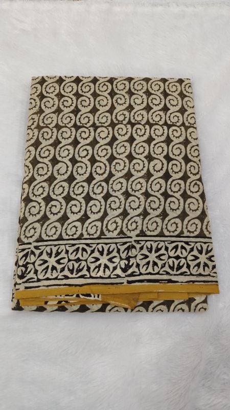 **Hand-Block Printed mul Cotton Saree 1**