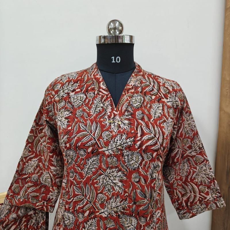 hand-blocked Kalamkari Cotton 2-Piece set 1