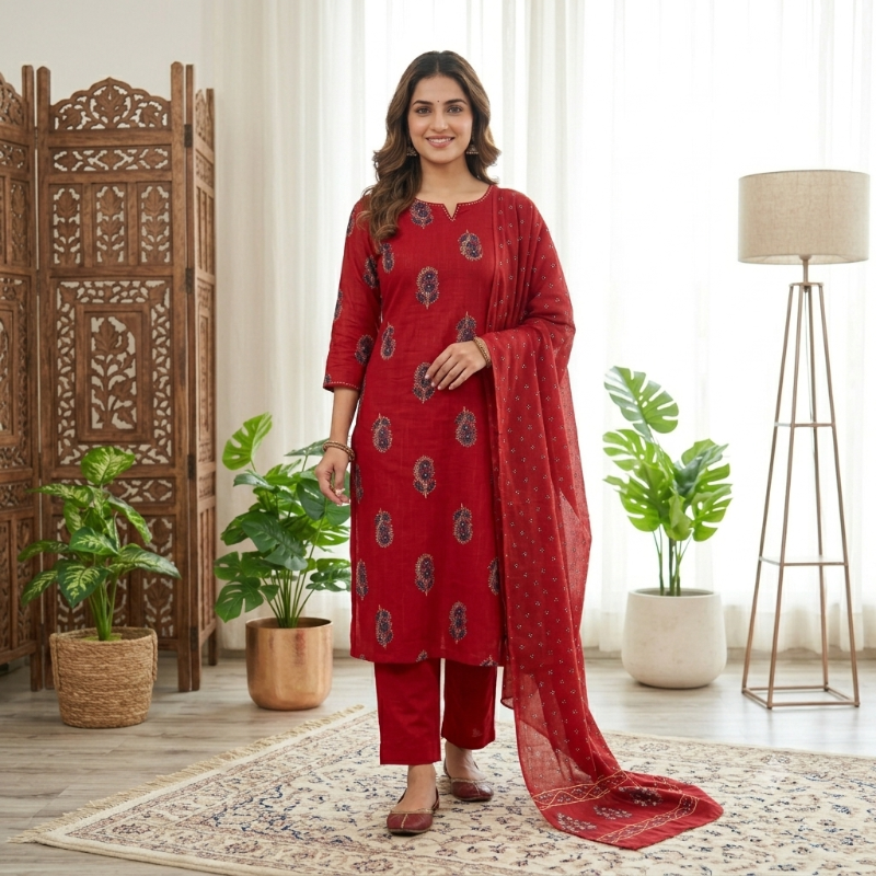 RED Cotton 3-Piece Set