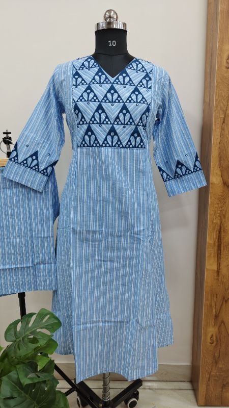 **Anvita brand Sky Blue Cotton 2-Piece Kurta Set**