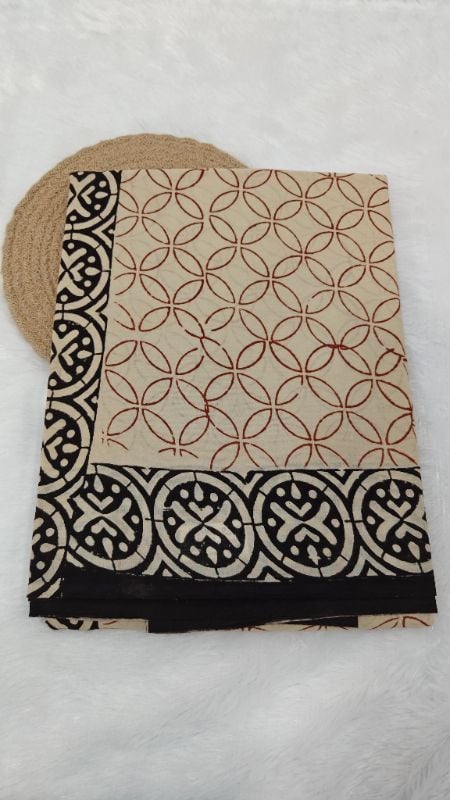 **Hand-Block Printed mul Cotton Saree 8**