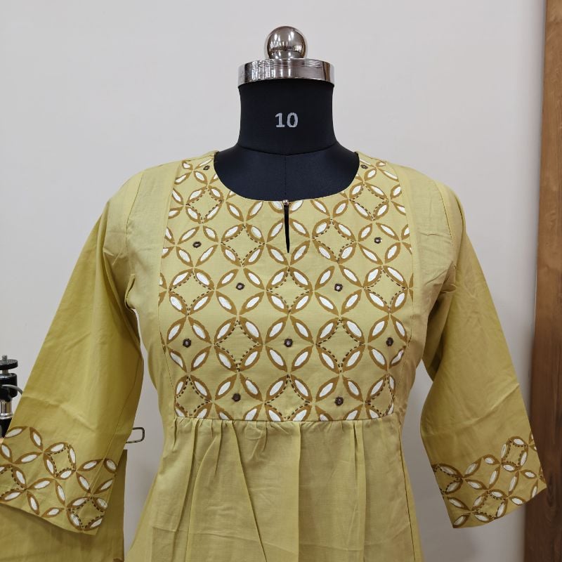 **Anvita brand Beige Cotton 2-Piece Kurta Set**