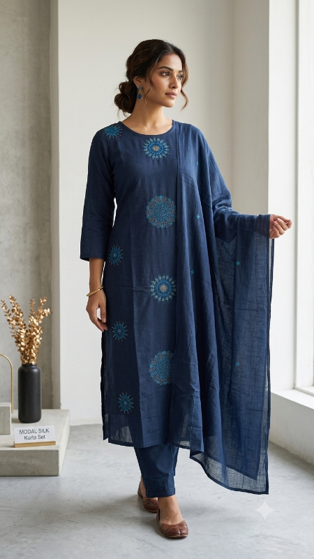 mul cotton blue 3pc set