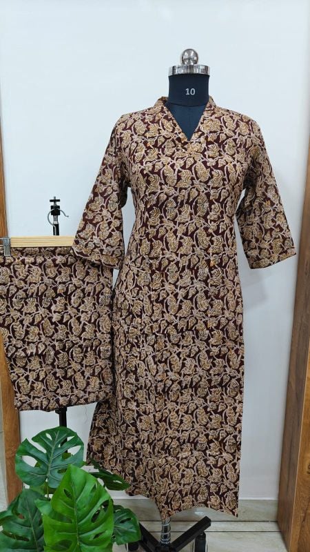 hand-blocked Kalamkari Cotton 2-Piece set