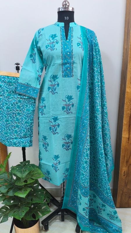 mul cotton light blue 3pc set