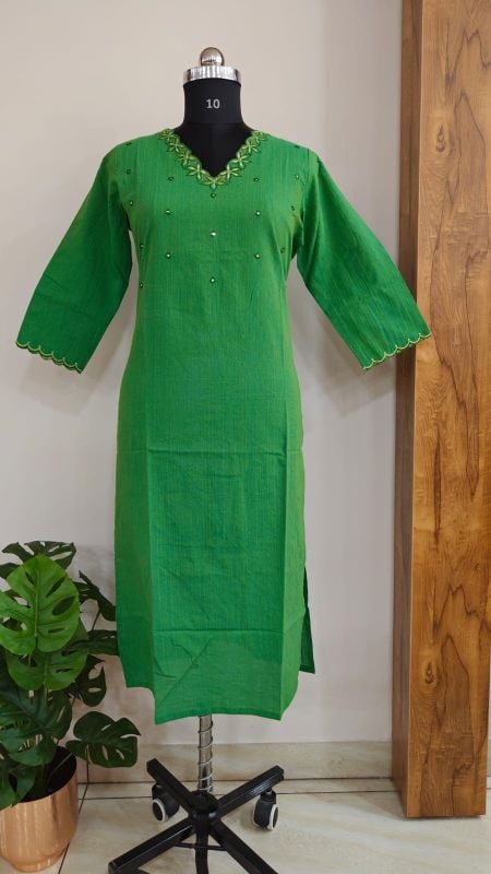 Anvita brand Green Embroidered Kurti