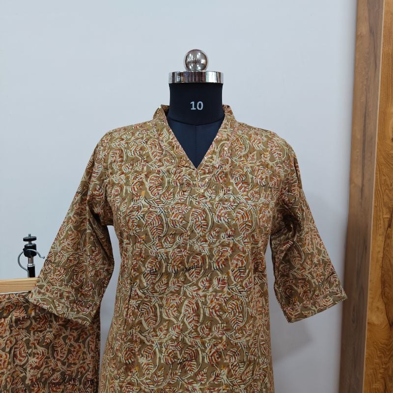 hand-blocked Kalamkari Cotton 2-Piece set 4