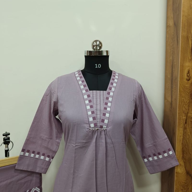 Anvita Elegant Mauve 2-Piece Kurta & Pant Set