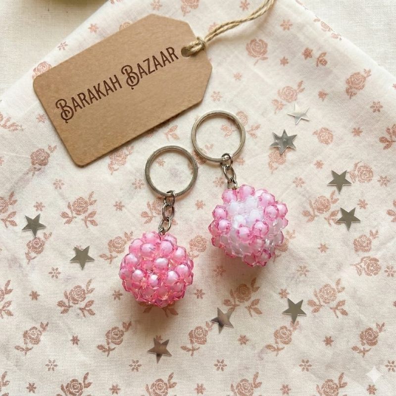 Artisanal Beaded Bag Charm | Hand-Woven Faceted Keepsake