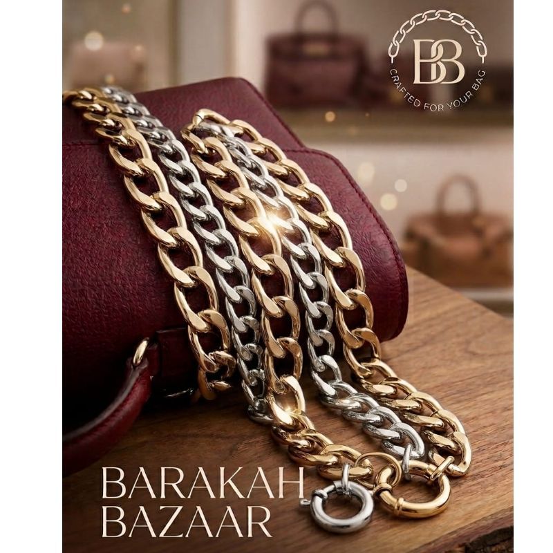 Barakah Bazaar Signature Bag Chain Gold and Silver Duo