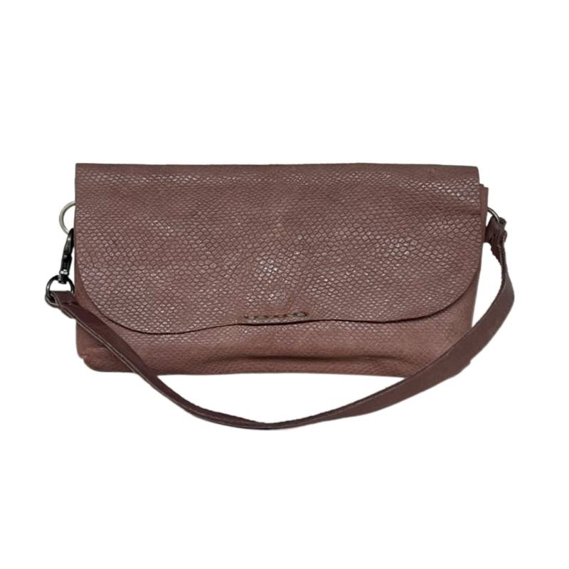 Textured, Functional and Fashionable Genuine Leather Brown Wristlet Companion