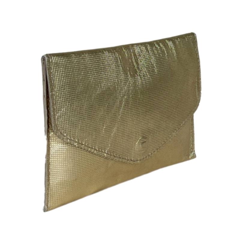 Textured Urban Chic Genuine Leather Gold Envelope Bag