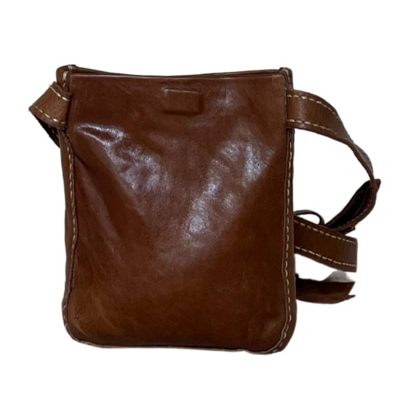 Textured Contemporary Genuine Leather Brown Travel Sling