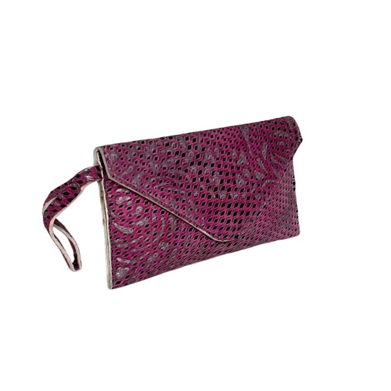 Textured Ethereal Whispers Genuine Leather Pink Envelope Bag