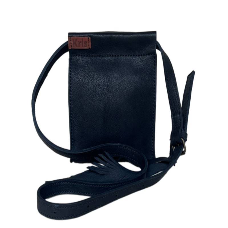 Solid Fashionable Genuine Leather Black Shoulder Sling Bag