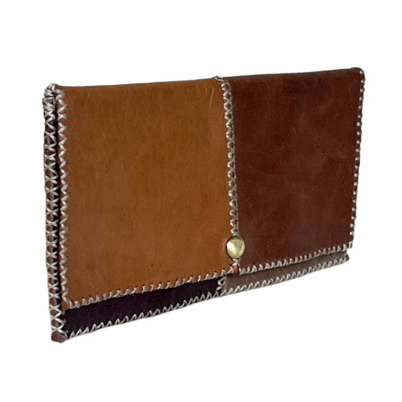 Solid Distress and Urban Explorer Genuine Leather Brown Clutch Purse